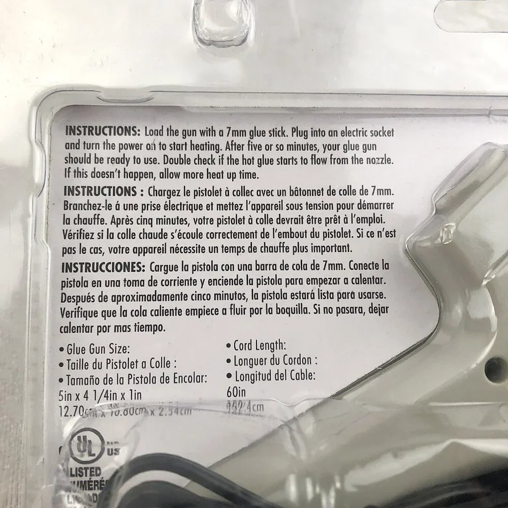 Sizzix Gray Mini Corded Electric Craft Glue Gun—Designed for 7mm Glue Sticks NWT